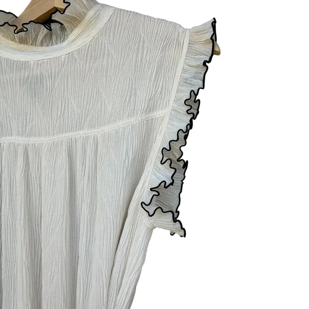 Tory Burch White Meredith Maxi Dress Ruffled Tiered Size 8